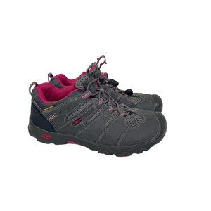 Keen Koven Low Gray Leather Waterproof Hiking Shoes 1011913 Girls Youth size 3